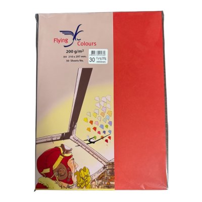 กระดาษสีฟลายอิ้ง200แกรม#A4(50แผ่น/ห่อ)