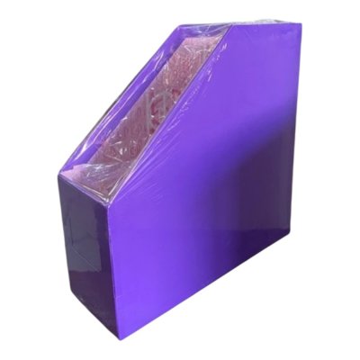 กล่องใส่แฟ้มกระดาษ#1ช่องสีม่วง(4x11x12นิ้ว)
