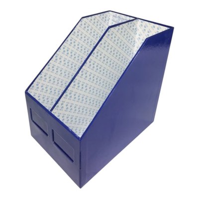 กล่องใส่แฟ้มกระดาษ#2ช่องสีน้ำเงิน(8x12x12นิ้ว)