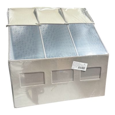 กล่องใส่แฟ้มกระดาษ#3ช่องสีเทา(12x12x12นิ้ว)