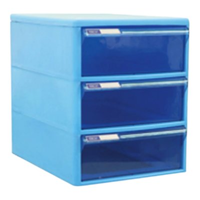 ตู้เอกสารออร์ก้า#TCB3BBโครงฟ้าลิ้นชักฟ้า3ชั้น(33x25.5x31ซม)