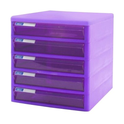 ตู้เอกสารออร์ก้า#TCB5โครงม่วงลิ้นม่วง5ชั้น(25.5x34x27.5ซม)