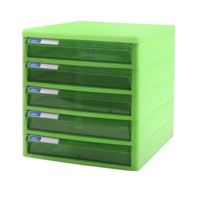 ตู้เอกสารออร์ก้า#TCB5โครงเขียวลิ้นเขียว5ชั้น(25.5x34x27.5ซม)
