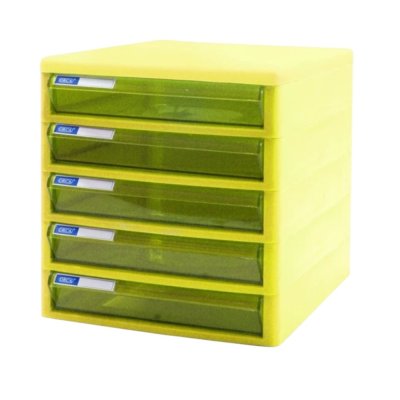 ตู้เอกสารออร์ก้า#TCB5โครงเหลืองลิ้นชักเหลือง5ชั้น(25.5x34x27.5ซม)