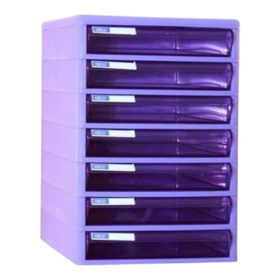 ตู้เอกสารออร์ก้า#TCB7โครงม่วงชักม่วง7ชั้น(25.5x34x37.5ซม)