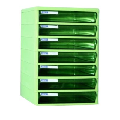 ตู้เอกสารออร์ก้า#TCB7โครงเขียวชักเขียว7ชั้น(25.5x34x37.5ซม)