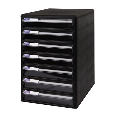 ตู้เอกสารออร์ก้า#TCB7โครงดำชักใส7ชั้น(25.5x34x37.5ซม)