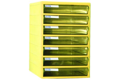 ตู้เอกสารออร์ก้า#TCB7โครงเหลืองลิ้นชักเหลือง7ชั้น(25.5x34x37.5ซม)