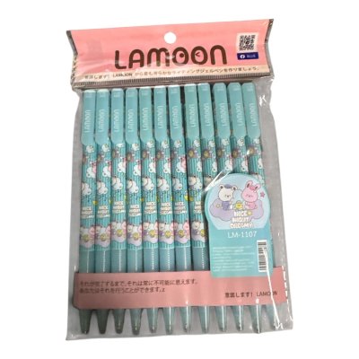ปากกาลูกลื่นLamoon#LM1107สีน้ำเงินด้ามกดหัว0.38มม(12ด้าม/แพ็ค)