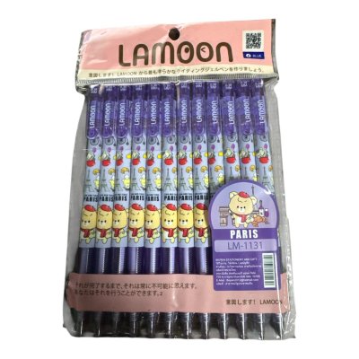ปากกาลูกลื่นLamoon#LM1131สีน้ำเงินด้ามกดหัว0.38มม(12ด้าม/แพ็ค)