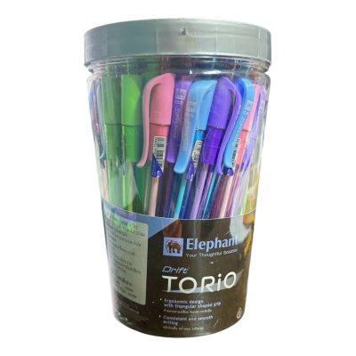ปากกาลูกลื่นช้าง#ดริฟท์โทริโอะชนิดกดหัว0.5มมสีน้ำเงิน