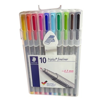 ปากกาหัวเข็มสเต็ดเลอร์#ไตรพลัสหัว0.3มมชุด10สี