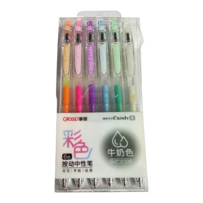 ปากกาหมึกเจล6สีพาสเทล#GGP191534หัว0.5มมแบบกด