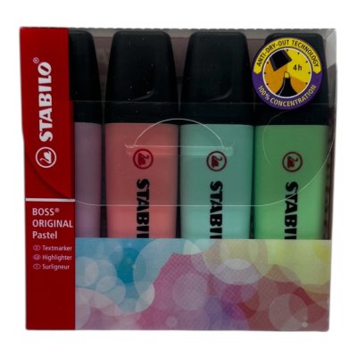 ปากกาเน้นข้อความสตาบิโล#บอสพาสเทลชุด4สี