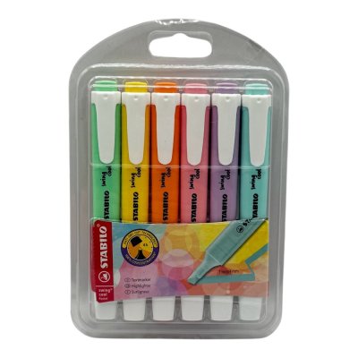 ปากกาเน้นข้อความสตาบิโล#สวิงคูลพาสเทลชุด6สี