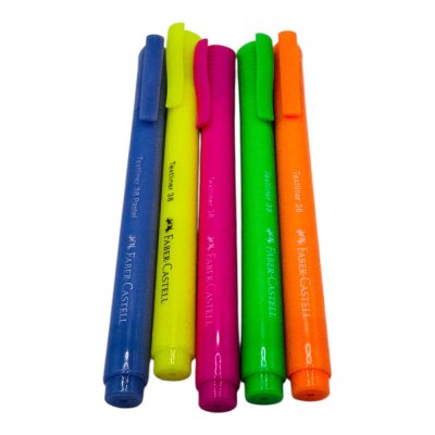 ปากกาเน้นข้อความเฟเบอร์คาสเทล#เท็กซ์ไลเนอร์38แพ็ค5ด้ามสีนีออน