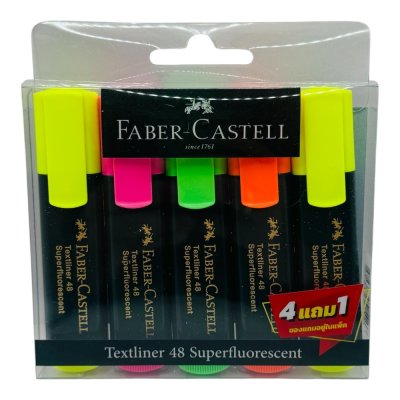 ปากกาเน้นข้อความเฟเบอร์คาสเทล#เท็กซ์ไลเนอร์48แพ็ค5ด้าม