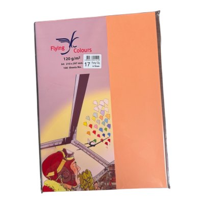 กระดาษสีฟลายอิ้ง120แกรม#A4(100แผ่น/ห่อ)