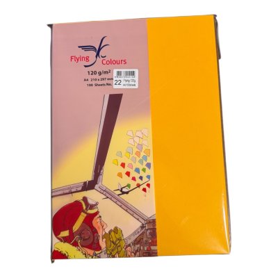 กระดาษสีฟลายอิ้ง120แกรม#A4(100แผ่น/ห่อ)