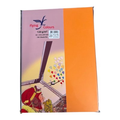 กระดาษสีฟลายอิ้ง120แกรม#A4(100แผ่น/ห่อ)
