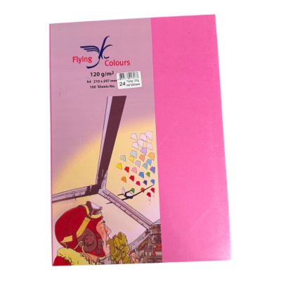 กระดาษสีฟลายอิ้ง120แกรม#A4(100แผ่น/ห่อ)