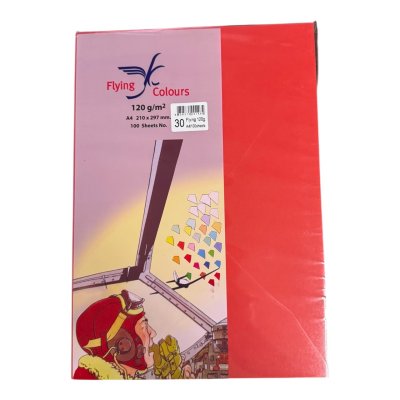 กระดาษสีฟลายอิ้ง120แกรม#A4(100แผ่น/ห่อ)