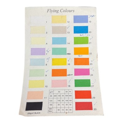 กระดาษสีฟลายอิ้ง120แกรม#A4(100แผ่น/ห่อ)