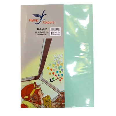 กระดาษสีฟลายอิ้ง160แกรม#A4(50แผ่น/ห่อ)
