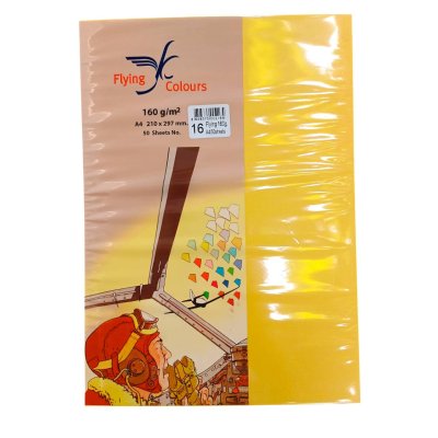 กระดาษสีฟลายอิ้ง160แกรม#A4(50แผ่น/ห่อ)