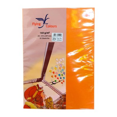 กระดาษสีฟลายอิ้ง160แกรม#A4(50แผ่น/ห่อ)
