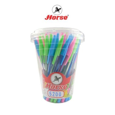 ปากกาลูกลื่นม้า#5200สีน้ำเงิน#0.7มม.แบบปลอก(50ด้าม/กป)