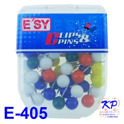 เข็มหมุดปักแผนที่อีซิ่#E405หัวหมุดกลม(50ตัว/กล่อง)