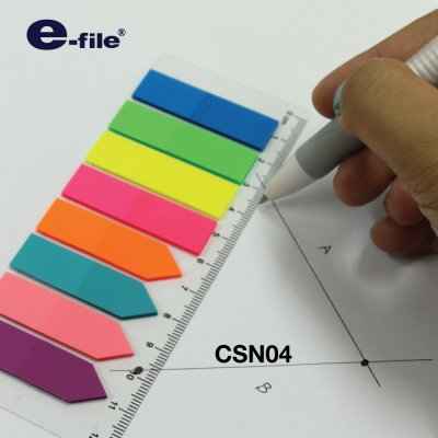 อินเด็กซ์โน๊ต8สีอีไฟล์#CSN04(1.2x4.5ซม)สีละ25แผ่น