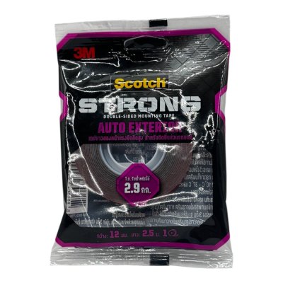 เทปกาว2หน้าแรงยึดสูงสก็อต#408ขนาด12มมx2.5เมตร(รับ นน.2.9กก)