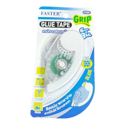 เทปกาวสองหน้าฟาสเตอร์แบบตลับ#GT001-6มมx8M