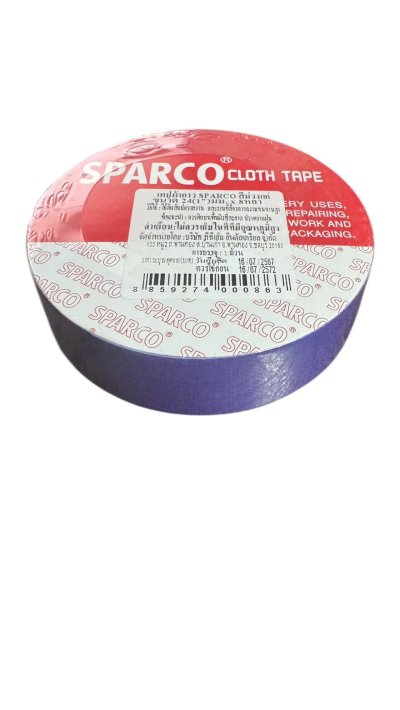 เทปผ้าสปาโก้#1นิ้วx8หลาคละสี