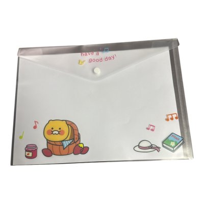 แฟ้มกระดุม1เม็ดพลาสติกKakao#KK1485-A4ลายการ์ตูนคละ