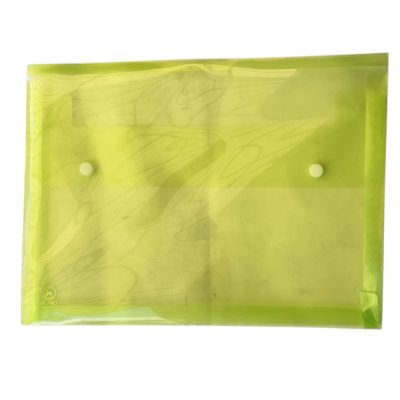 แฟ้มกระดุม2เม็ดพลาสติกขยายข้างออร์ก้า#A154A4คละสีใส