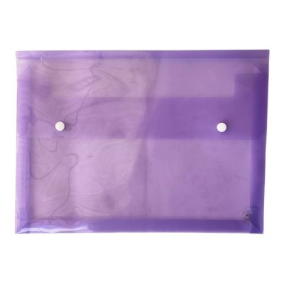 แฟ้มกระดุม2เม็ดพลาสติกขยายข้างออร์ก้า#A154A4คละสีใส