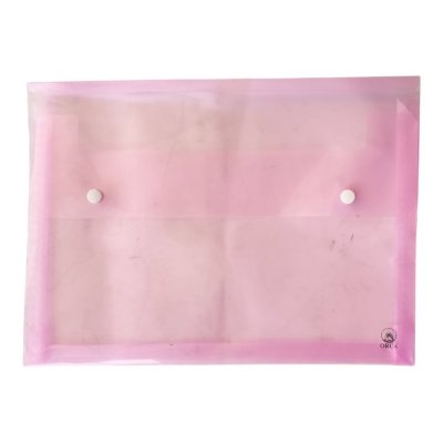 แฟ้มกระดุม2เม็ดพลาสติกขยายข้างออร์ก้า#A154A4คละสีใส