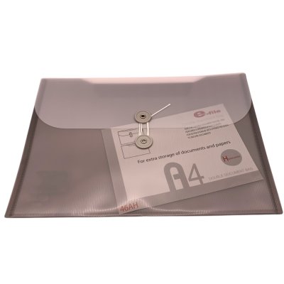 แฟ้มซองพลาสติกผูกเชือกตาไก่2ชั้นอีไฟล์#46AHแนวนอนA4คละสี