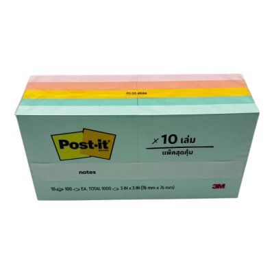กระดาษโน้ตโพสต์อิท#654-10AP-3x3นิ้วคละสีพาสเทล(แพ็ค10ก้อน)