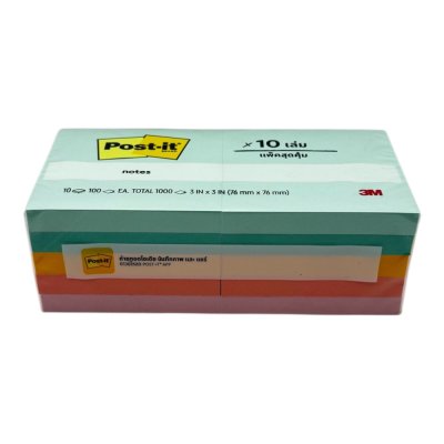กระดาษโน้ตโพสต์อิท#654-10AP-3x3นิ้วคละสีพาสเทล(แพ็ค10ก้อน)