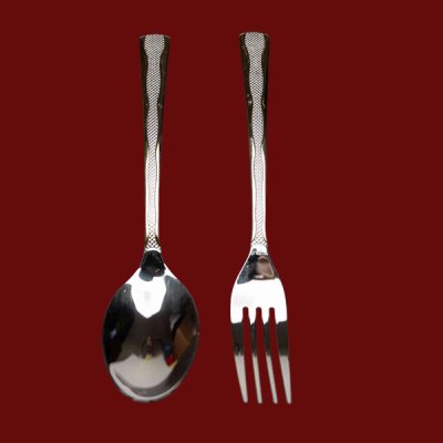 ช้อนส้อมเหลี่ยมขอบทอง