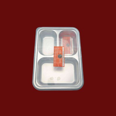 ถาดหลุม 3 ช่องเหลี่ยม+ฝา