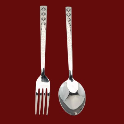 ช้อนส้อม ข้าวหลามเงิน