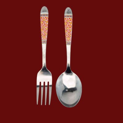 ช้อนส้อมลายดอกส้ม19