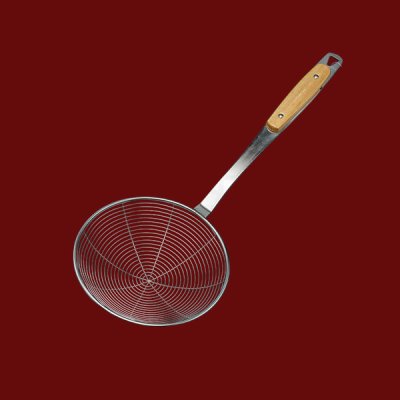 ตะแกรงขด ด้ามไม้ดี 20 ซม