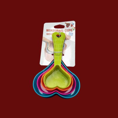 ถ้วยตวงพลาสติก รูปหัวใจ 1×4