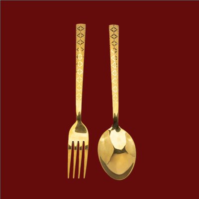 ช้อนส้อม ข้าวหลามทอง